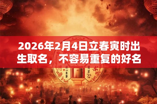 2026年2月4日立春寅时出生取名，不容易重复的好名字