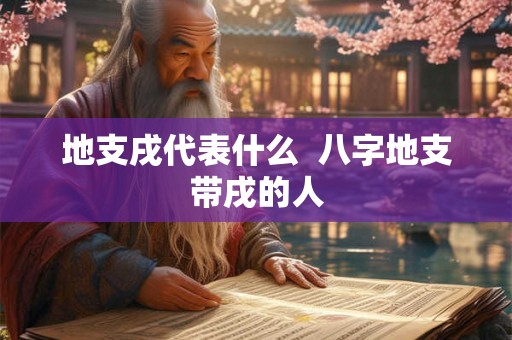 地支戌代表什么  八字地支带戌的人