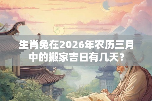 生肖兔在2026年农历三月中的搬家吉日有几天? 生肖兔在2026年农历三月中的搬家吉日有几天?