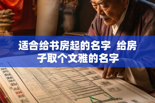 适合给书房起的名字  给房子取个文雅的名字