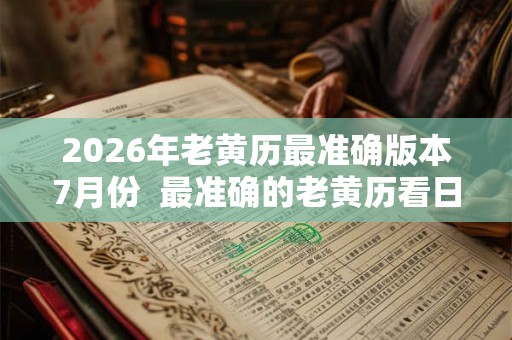 2026年老黄历最准确版本7月份 最准确的老黄历看日子 2026年老黄历最准确版本7月份 最准确的老黄历看日子