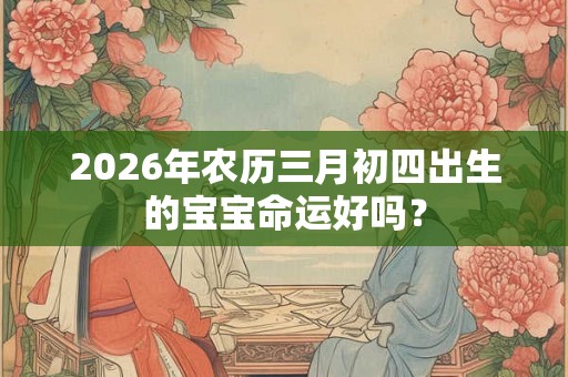 2026年农历三月初四出生的宝宝命运好吗？