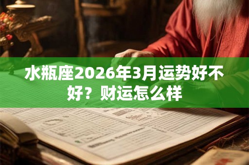 水瓶座2026年3月运势好不好？财运怎么样