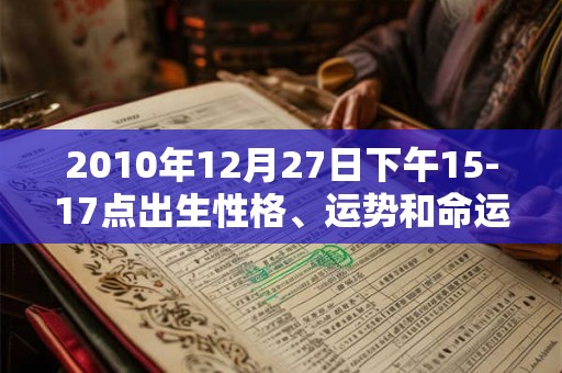 2010年12月27日下午15-17点出生性格、运势和命运