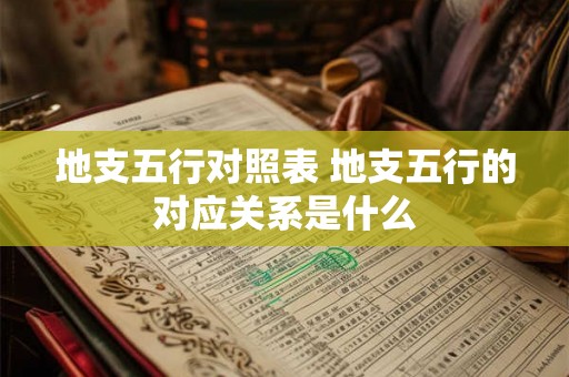 地支五行对照表 地支五行的对应关系是什么
