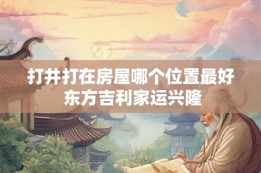 打井打在房屋哪个位置最好 东方吉利家运兴隆