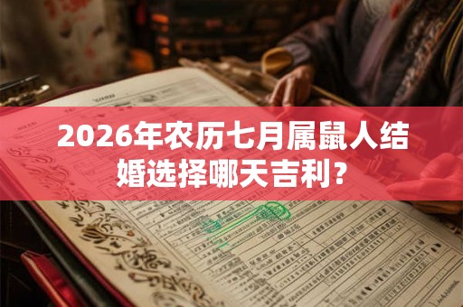 2026年农历七月属鼠人结婚选择哪天吉利? 2026年农历七月属鼠人结婚选择哪天吉利?