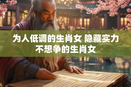 为人低调的生肖女 隐藏实力不想争的生肖女