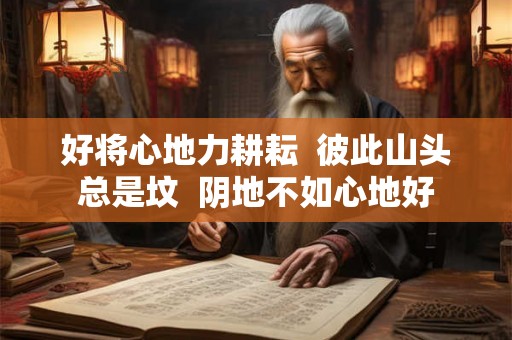 好将心地力耕耘  彼此山头总是坟  阴地不如心地好