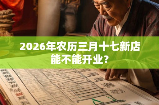 2026年农历三月十七新店能不能开业？