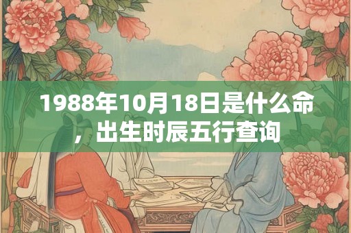 1988年10月18日是什么命，出生时辰五行查询