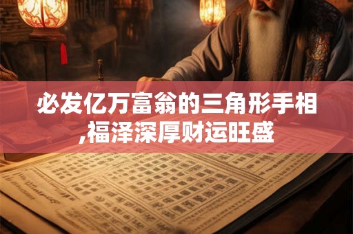 必发亿万富翁的三角形手相,福泽深厚财运旺盛
