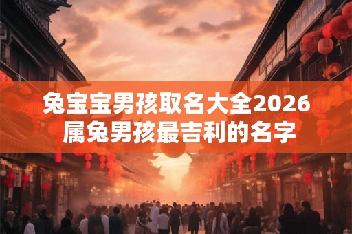 兔宝宝男孩取名大全2026 属兔男孩最吉利的名字