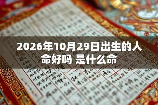 2026年10月29日出生的人命好吗 是什么命
