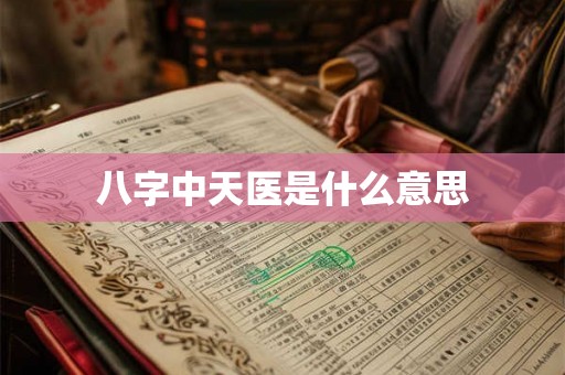 八字中天医是什么意思 八字中天医是什么意思