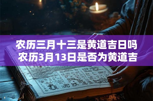 农历三月十三是黄道吉日吗 农历3月13日是否为黄道吉日 农历三月十三是黄道吉日吗 农历3月13日是否为黄道吉日