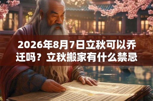 2026年8月7日立秋可以乔迁吗？立秋搬家有什么禁忌？
