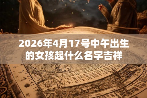 2026年4月17号中午出生的女孩起什么名字吉祥 2026年4月17号中午出生的女孩起什么名字吉祥