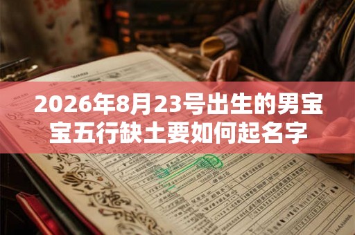 2026年8月23号出生的男宝宝五行缺土要如何起名字