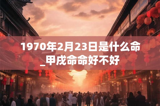 1970年2月23日是什么命_甲戌命命好不好