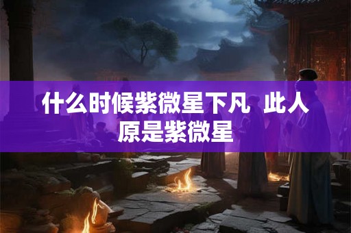 什么时候紫微星下凡  此人原是紫微星