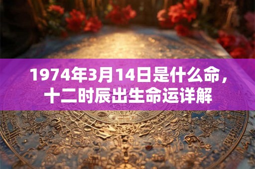 1974年3月14日是什么命，十二时辰出生命运详解
