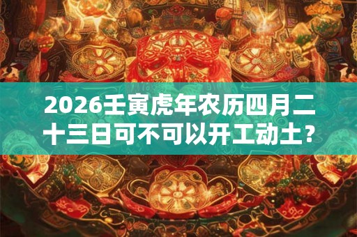 2026壬寅虎年农历四月二十三日可不可以开工动土？