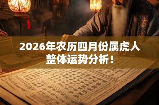2026年农历四月份属虎人整体运势分析! 2026年农历四月份属虎人整体运势分析!