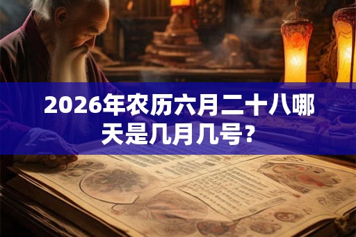 2026年农历六月二十八哪天是几月几号？