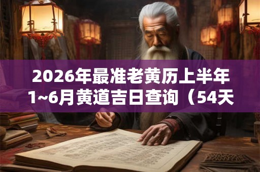 2026年最准老黄历上半年1~6月黄道吉日查询（54天）