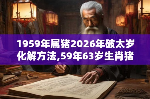 1959年属猪2026年破太岁化解方法,59年63岁生肖猪犯太岁佩戴什么