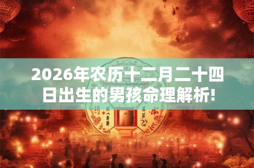 2026年农历十二月二十四日出生的男孩命理解析!