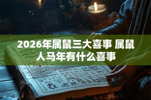 2026年属鼠三大喜事 属鼠人马年有什么喜事