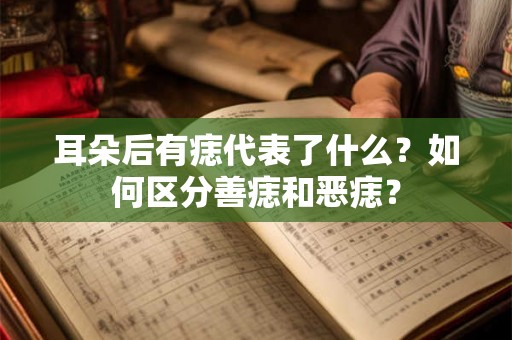 耳朵后有痣代表了什么？如何区分善痣和恶痣？