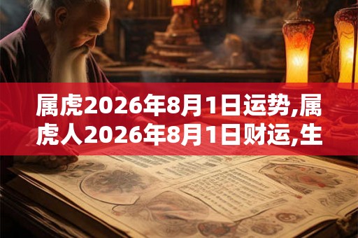 属虎2026年8月1日运势,属虎人2026年8月1日财运,生肖虎2026年8月1日运势