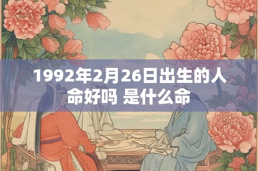 1992年2月26日出生的人命好吗 是什么命
