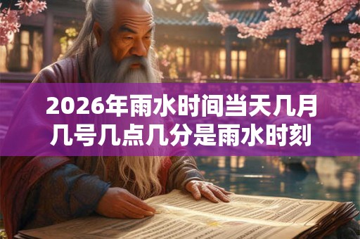 2026年雨水时间当天几月几号几点几分是雨水时刻