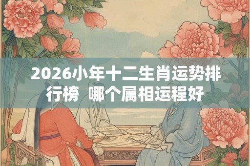 2026小年十二生肖运势排行榜  哪个属相运程好
