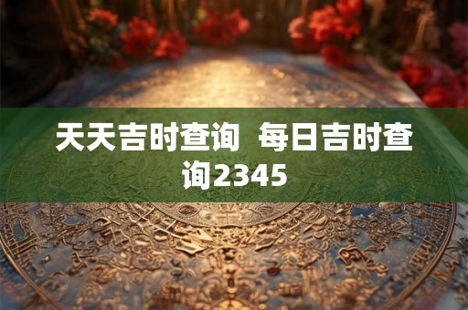 天天吉时查询  每日吉时查询2345