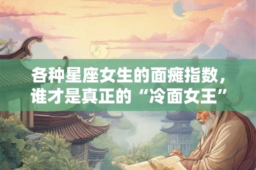各种星座女生的面瘫指数，谁才是真正的“冷面女王”？