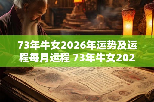 73年牛女2026年运势及运程每月运程 73年牛女2026年各月运势如何