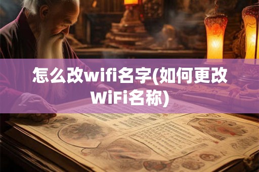 怎么改wifi名字(如何更改WiFi名称) 怎么改wifi名字(如何更改WiFi名称)