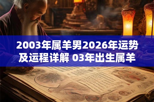 2003年属羊男2026年运势及运程详解 03年出生属羊人2026全年每月运势男性