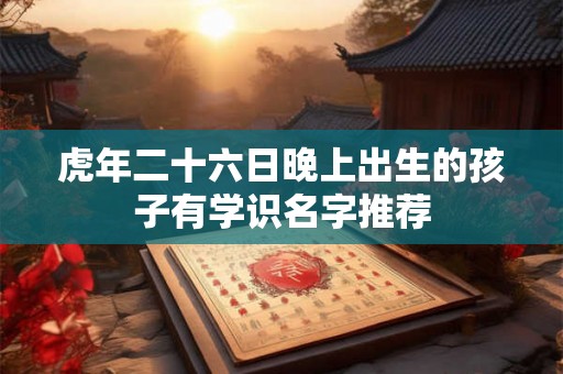 虎年二十六日晚上出生的孩子有学识名字推荐