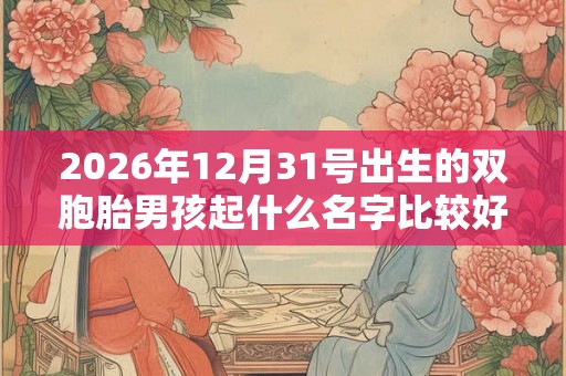 2026年12月31号出生的双胞胎男孩起什么名字比较好，五行属什么
