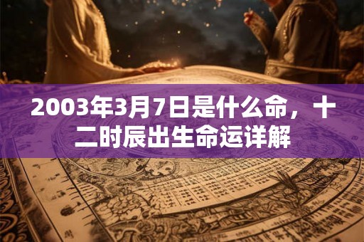 2003年3月7日是什么命,十二时辰出生命运详解 2003年3月7日是什么命,十二时辰出生命运详解