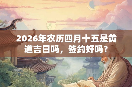 2026年农历四月十五是黄道吉日吗，签约好吗？