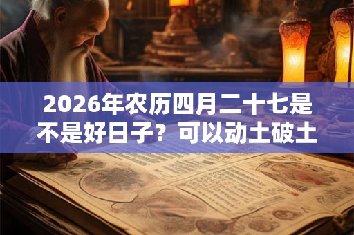 2026年农历四月二十七是不是好日子？可以动土破土吗？