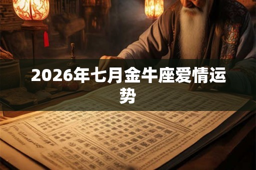 2026年七月金牛座爱情运势