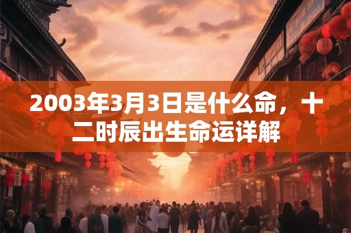 2003年3月3日是什么命，十二时辰出生命运详解